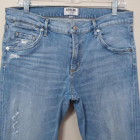 Agolde Isabel Slim Boyfriend Distressed Jeans - Picture 8 of 12